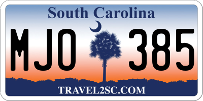 SC license plate MJO385