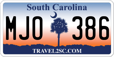 SC license plate MJO386