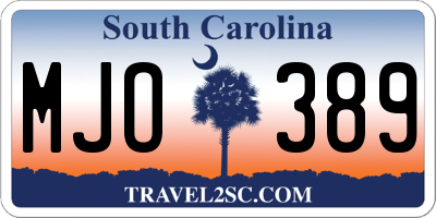 SC license plate MJO389