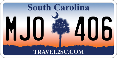 SC license plate MJO406
