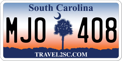 SC license plate MJO408