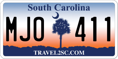 SC license plate MJO411