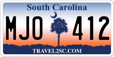 SC license plate MJO412