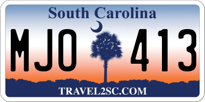 SC license plate MJO413
