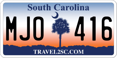SC license plate MJO416