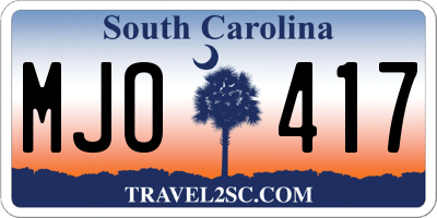 SC license plate MJO417