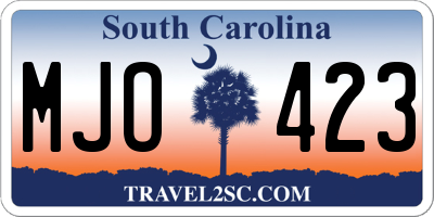 SC license plate MJO423