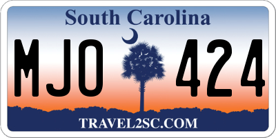 SC license plate MJO424