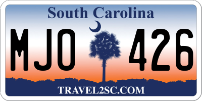 SC license plate MJO426