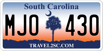 SC license plate MJO430