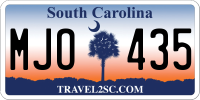 SC license plate MJO435