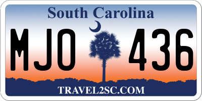 SC license plate MJO436