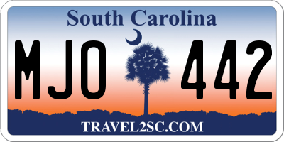 SC license plate MJO442