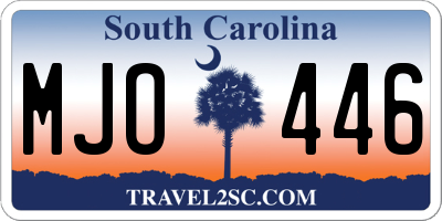 SC license plate MJO446