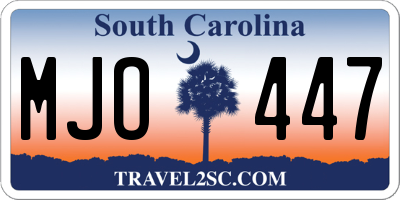 SC license plate MJO447
