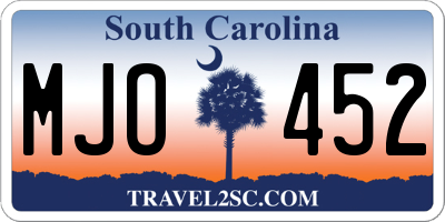 SC license plate MJO452