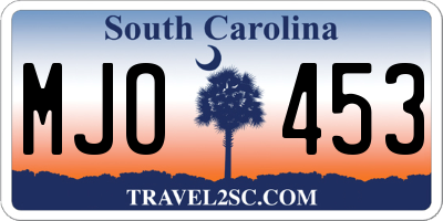 SC license plate MJO453