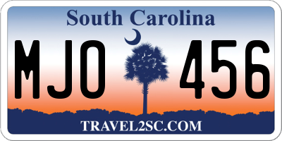 SC license plate MJO456