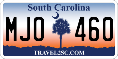 SC license plate MJO460