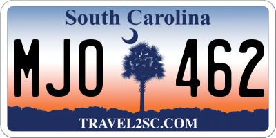 SC license plate MJO462