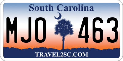 SC license plate MJO463