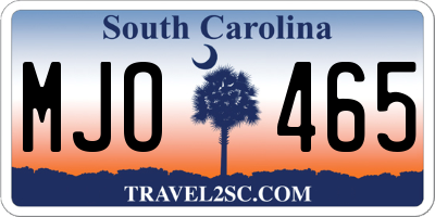 SC license plate MJO465