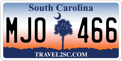 SC license plate MJO466