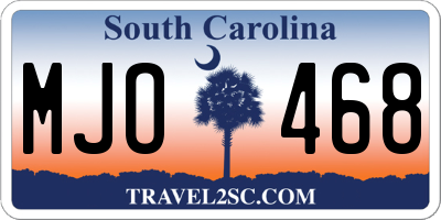 SC license plate MJO468