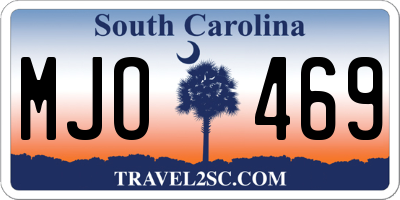 SC license plate MJO469