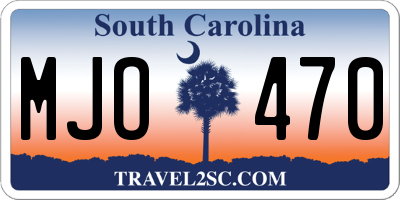 SC license plate MJO470