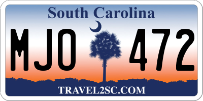 SC license plate MJO472