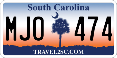 SC license plate MJO474