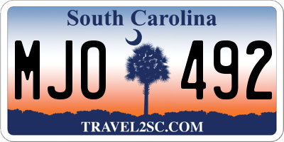 SC license plate MJO492