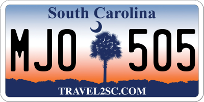 SC license plate MJO505