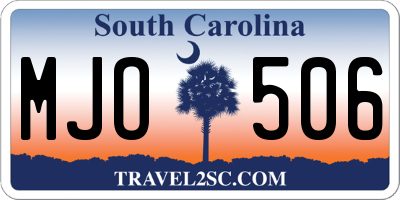 SC license plate MJO506