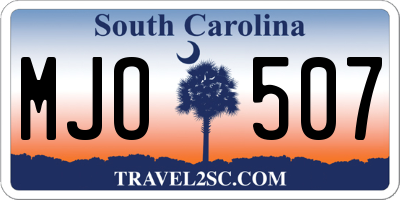 SC license plate MJO507