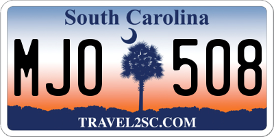 SC license plate MJO508