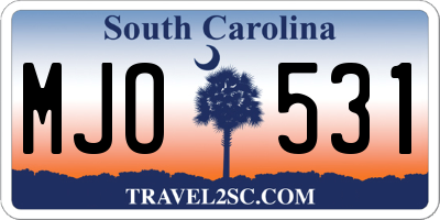 SC license plate MJO531