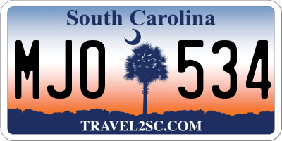 SC license plate MJO534