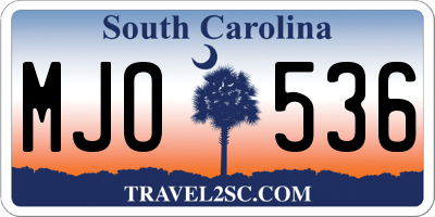 SC license plate MJO536