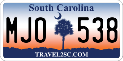 SC license plate MJO538
