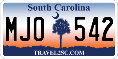 SC license plate MJO542