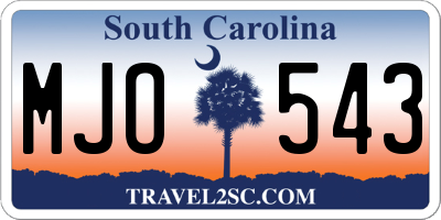 SC license plate MJO543