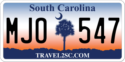 SC license plate MJO547