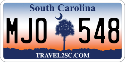SC license plate MJO548