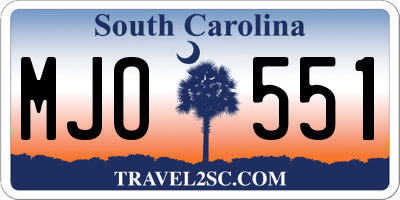 SC license plate MJO551