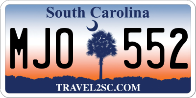 SC license plate MJO552