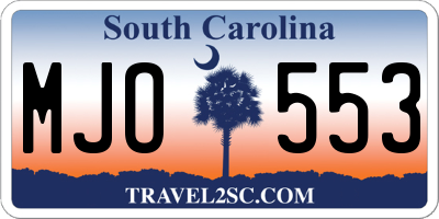 SC license plate MJO553