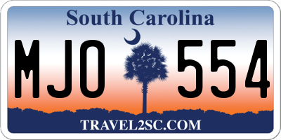 SC license plate MJO554