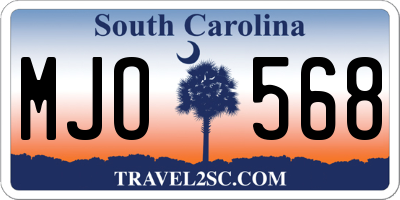 SC license plate MJO568